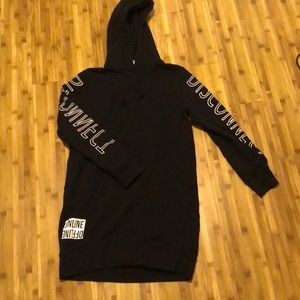 Divided Hooded Sweater Dress